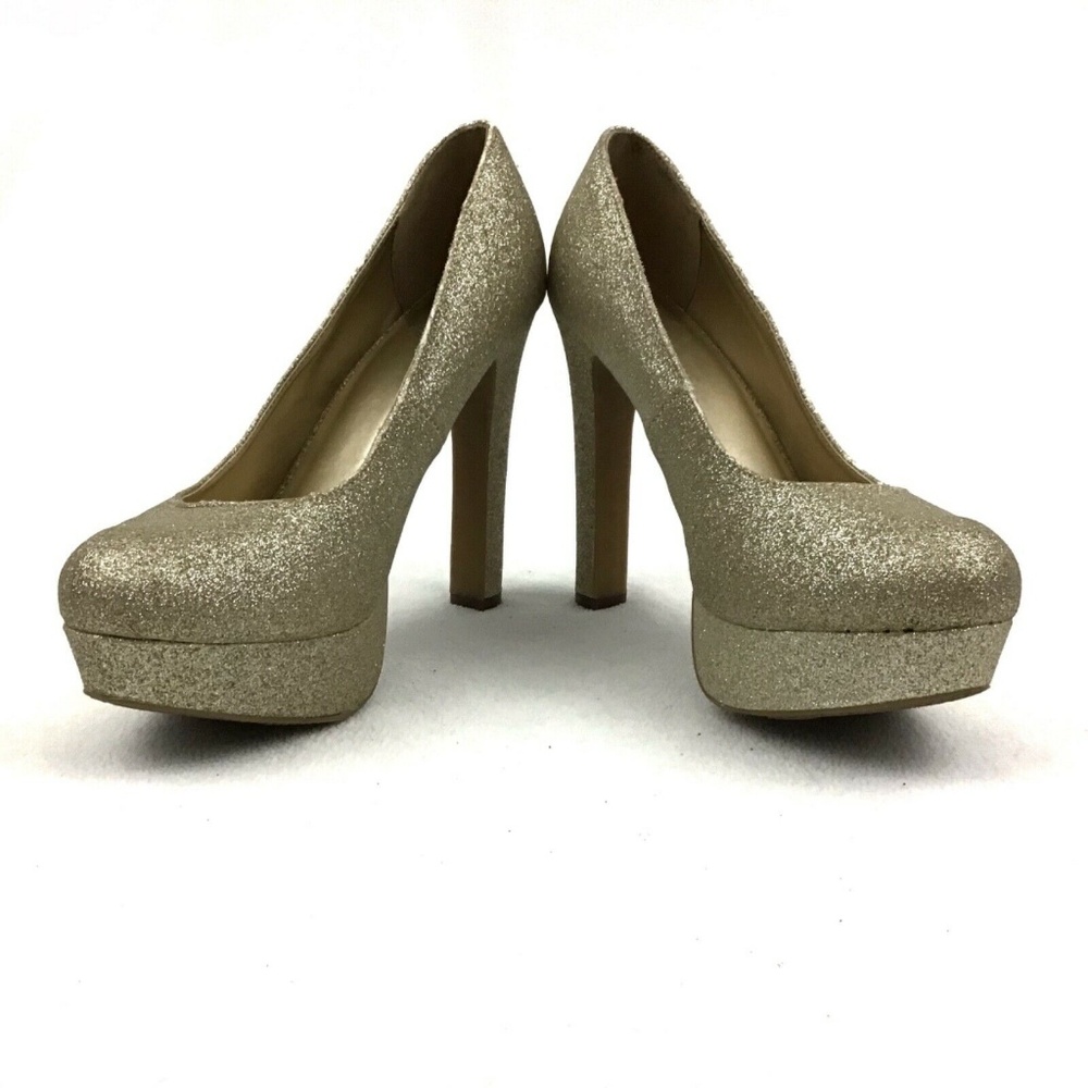 🦋Mossimo Gold Glitter Platform High Heels 7.5 - Picture 2 of 8